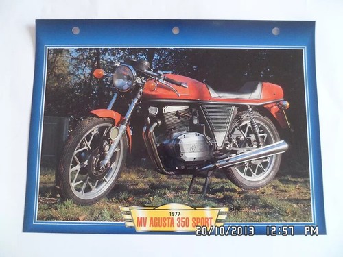 Carte fiche moto agusta 350 - carte,