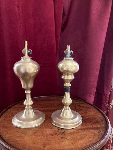 Deux lampes huile cuivre - huile,