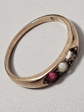 Bague Ancienne  En Or Rose 333 Et Pierres Rubis XlXeme Germany 