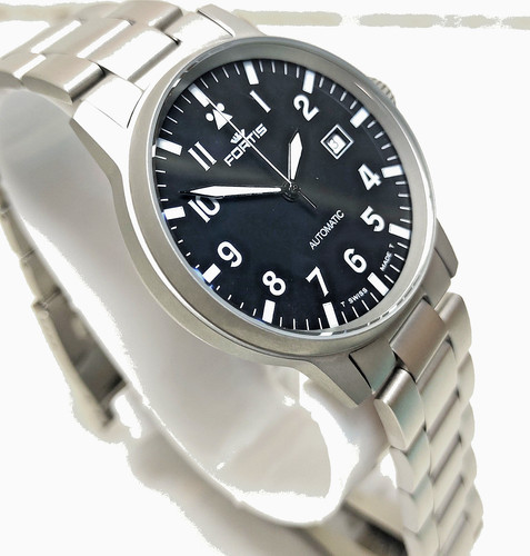 Fortis flieger black dial - black,