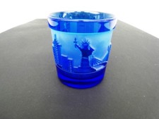 VERRE DE COLLECTION EN CRYSTAL BLEU "NEW YORK CITY" DE J.G. DURAND - Circa 1970