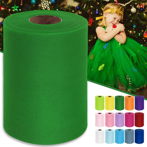 Green tulle fabric roll inch - fabric, 6