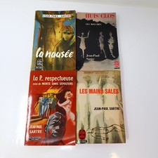 Jean-Paul Sartre Lot 4 Livres Poche La Nausée/Huis Clos/Mains Sales Roman French