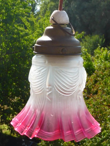 Ancienne suspension tulipe - ancienne,