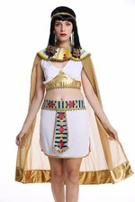 Costume Femme Carnaval Égyptienne Cléopâtre Pharaon Blanc S