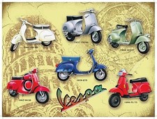 Vespa Panneau En Acier Collage