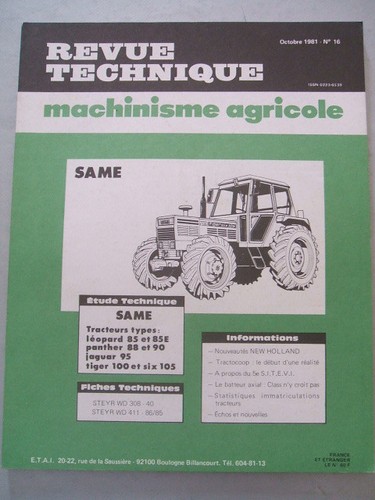 Revue technique tracteur same - revue,