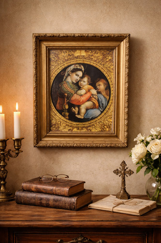 Reproduction ancienne madone - reproduction,