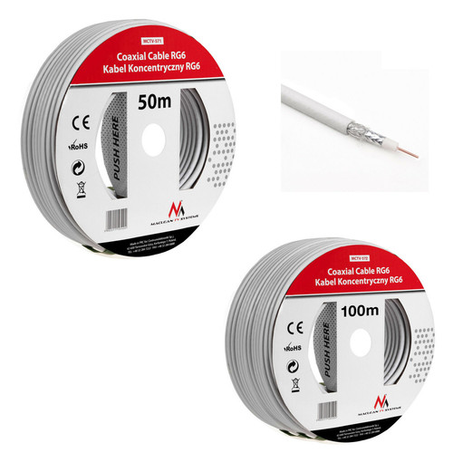Câble satellite coaxial rg6 - câble,
