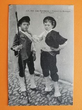 Old postcard types of the Pyrenees children costumes MOUNTAIN RACE before DEPARTURE