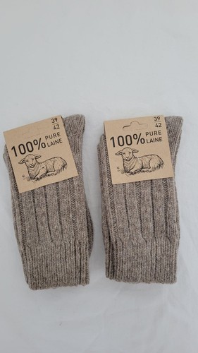 Chaussettes 100 laine unisex - 100%,