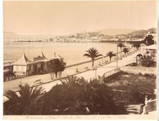 Côte d'Azur: Cannes, la Croisette - old photograph, albumen print 1890