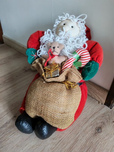 Père noel assis tissu - père,