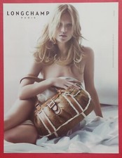 Press advertisement Pretty model KATE MOSS for LONGCHAMP BAG Paris