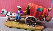 SANTON GYPSY TRAILER signed Paul FOUQUE series santons 6 cm