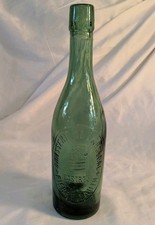 Castres Lauth Brewery Embossed Blown Glass Beer Bottle