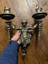 Bronze fauna lamp luminaire & lamp circa 1900