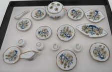 DINETTE PORCELAIN 17 piece flower table set DOLLHOUSE