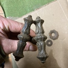 ANCIENNE POIGNÉE DE PORTE EN Fonte CARRÉ De 8 Loquet Béquille CLENCHE Château