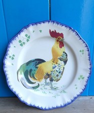 ASSIETTE PLATE AU COQ FAÏENCE KG LUNÉVILLE 