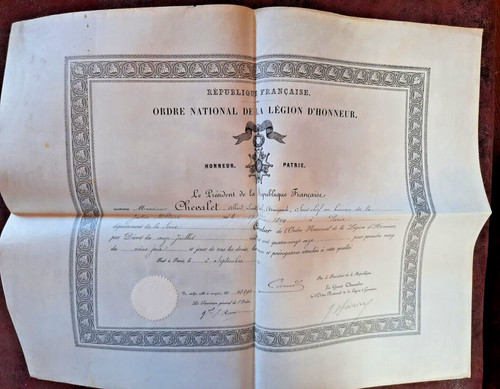 Diplômes légion honneur - diplômes, d'honneur