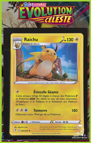 Carte pokémon raichu 050 - carte,