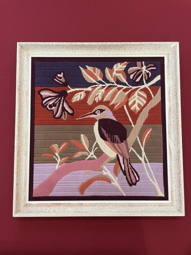 Cadre broderie oiseau - cadre,