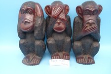 Singes de la Sagesse  statuettes en bois Ref 107/3