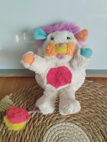 Peluche popples blanc - peluche, rouge