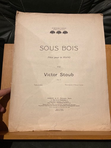Staub sous bois pour - v.,
