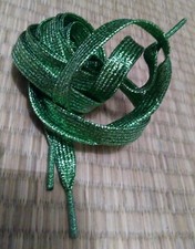 Lacets 110cm vert scintillant pour baskets converse sneakers NEUF