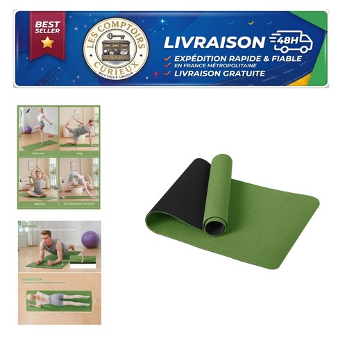 Tapis yoga antidérapant - tapis,