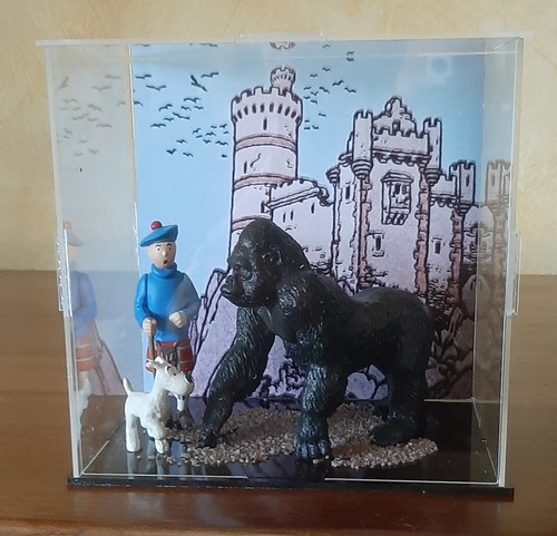 Tintin diorama île noire - tintin,