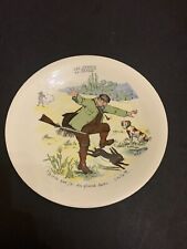 1920's Les Sports La Chasse Rabbit Hunt Plate Belgium Boch Frères La Louviere