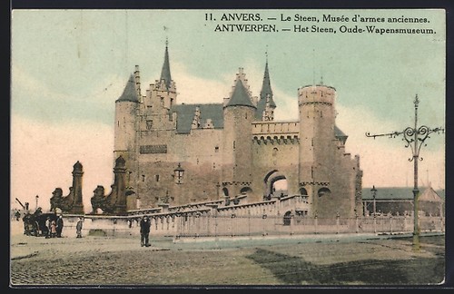 Cpa anvers steen - anvers,, musée