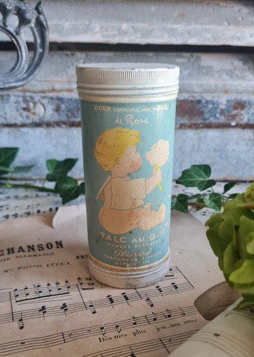 Ancienne boite fer talc - boite,