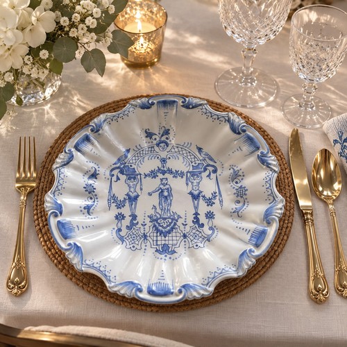 Assiette décor moustiers - décor,