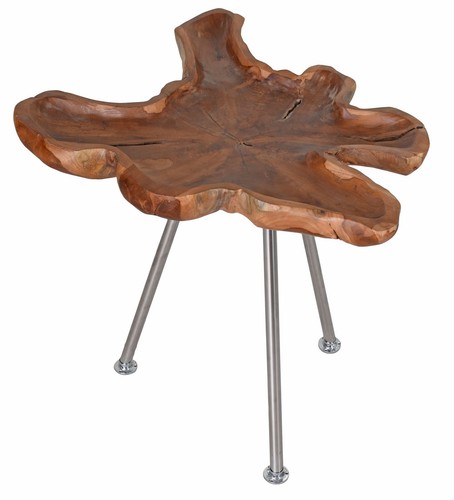 Table appoint 63cm teck - d'appoint, bois