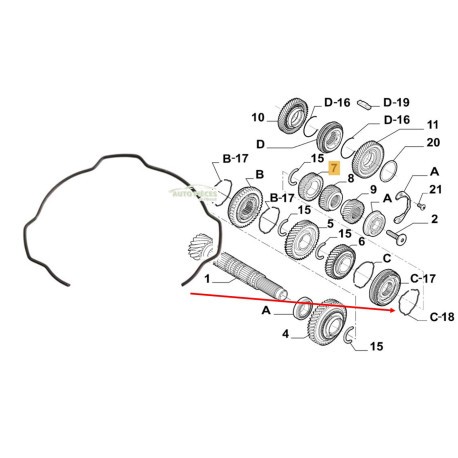 Ressort synchro circlip - ressort, boite