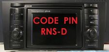 Radio Unlock Code GPS AUDI NAVIGATION PLUS RNS-D RNS D