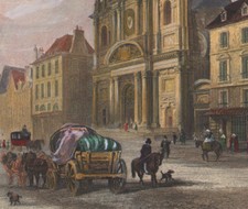 1843 Gravure aquarellée Paris