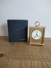 SEIKO Quartz Brass Alarm Clock/Travel Clock/Officer Clock - Vintage 