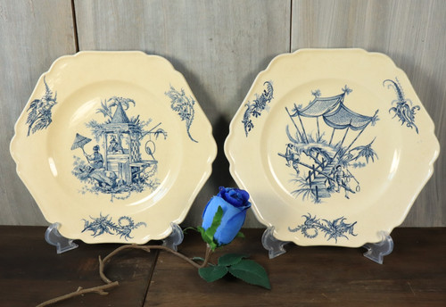 Paire ancienne assiette - paire, en