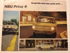 CATALOGUE BROCHURE DE VENTES AUTO = NSU PRINZ 4 EN ITALIEN / 12 PAGES / BON ETAT