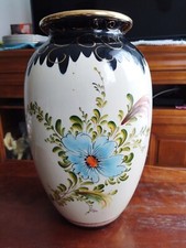 Vase céramique faïence peint