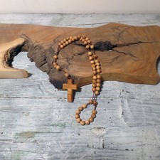Chapelet Sp Croix en bois d'olivier Colliers