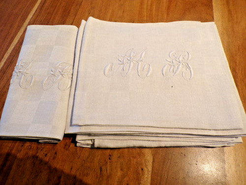 Linge ancien serviettes lin - 7,