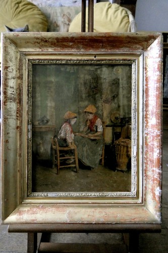 Tableau ancien scène - tableau,