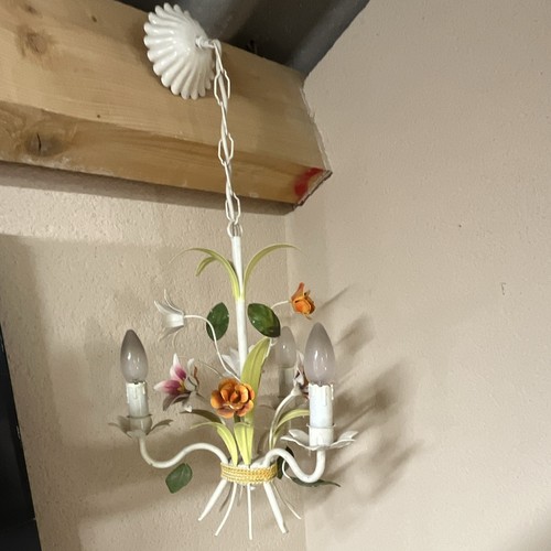 Lustre métal blanc floral - , 3