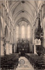 *75190 postcard 59 Bray Dunes - interior of the church